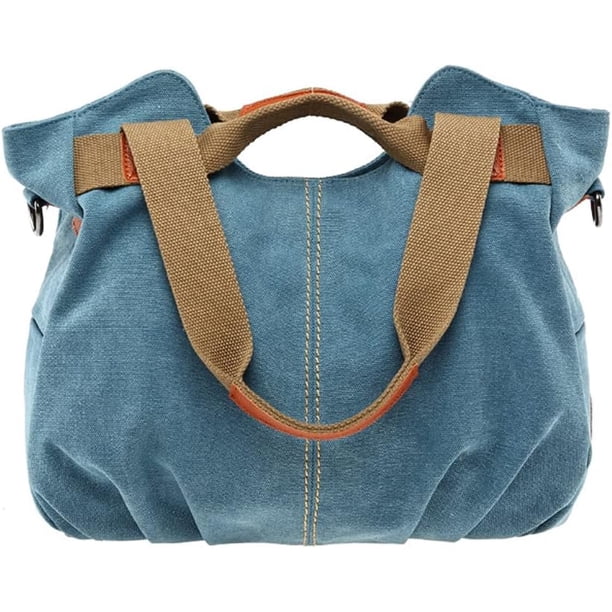 LHSHIDU Tote Handbag for Women Canvas Shoulder Purse Retro Large Capacity Handbags
