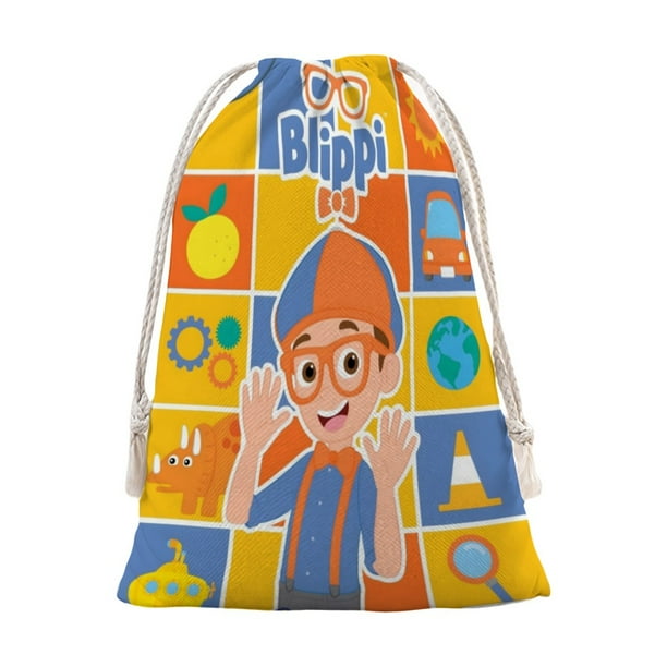 Blippi Bolsa de regalo con cierre de cinta navideño para decoración de Navidad,50cm×80cm.
