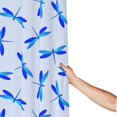 thumbnail image 3 of Shower Curtain, Dragonfly Print Blue Waterproof Fabric Plastic Shower Curtain, Drying Fast Bathroom Curtain with 9 Buttonholes, Ruffle Shower Curtain 60x72in, 3 of 8