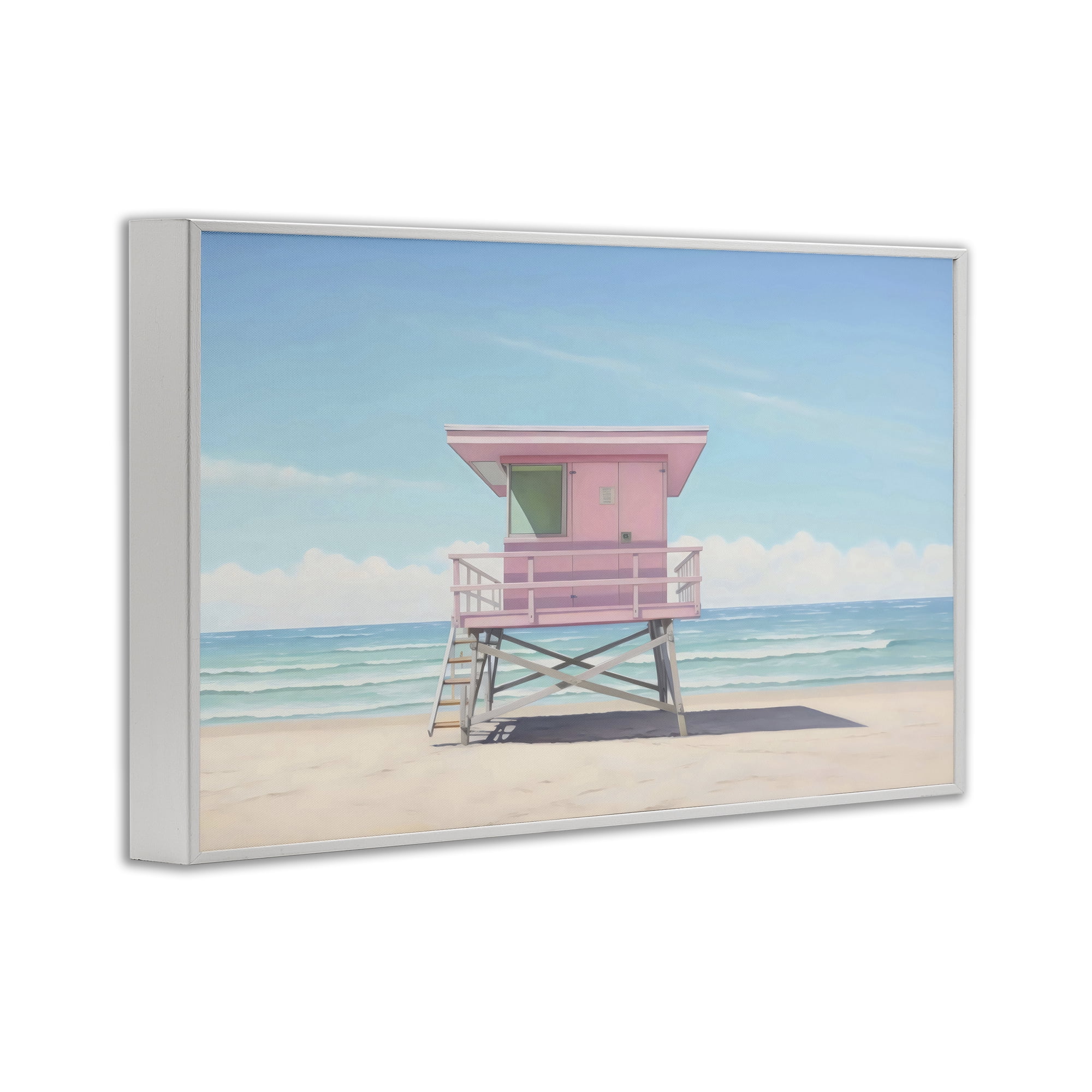 Stupell Industries Miami Beach Lifeguard Station White Framed Giclee Art, design by Creative Studio