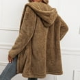 thumbnail image 5 of Ladies Lamb Wool Mid Length Cardigan Hooded Trench Coat European And Casual Coat Womens Jacket Womens Cardigan Jacket Jackets Or Women Sides Jacket Oversized Jacket Hiking Jacket Women plus Size Long, 5 of 6