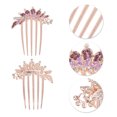 thumbnail image 3 of Ofertas Únicas 1 Pcs Peine Lateral de Rhinestone en Forma de Corona de Cinco Dientes para Uso Diario Aleación Púrpura de Rhinestone, 3 of 5