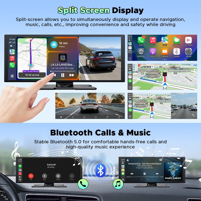 TOGUARD Wireless CarPlay Android Auto Screen 10.25-inch In-Cell