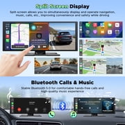 LAMTTO 10.25 Wireless CarPlay Screen for Car & Android Auto with 2.5K+1080p Dashcam, Portable Car Stereos with GPS, Bluetooth, Siri, DVR, 64GB Card
