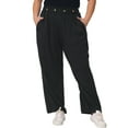 thumbnail image 1 of Pantalones Palazzo de Talla Grande para Mujer GRACE & GRANDEUR, Ajustados, de Cintura Alta, de Pierna Ancha con Bolsillo 2X Negro, 1 of 1