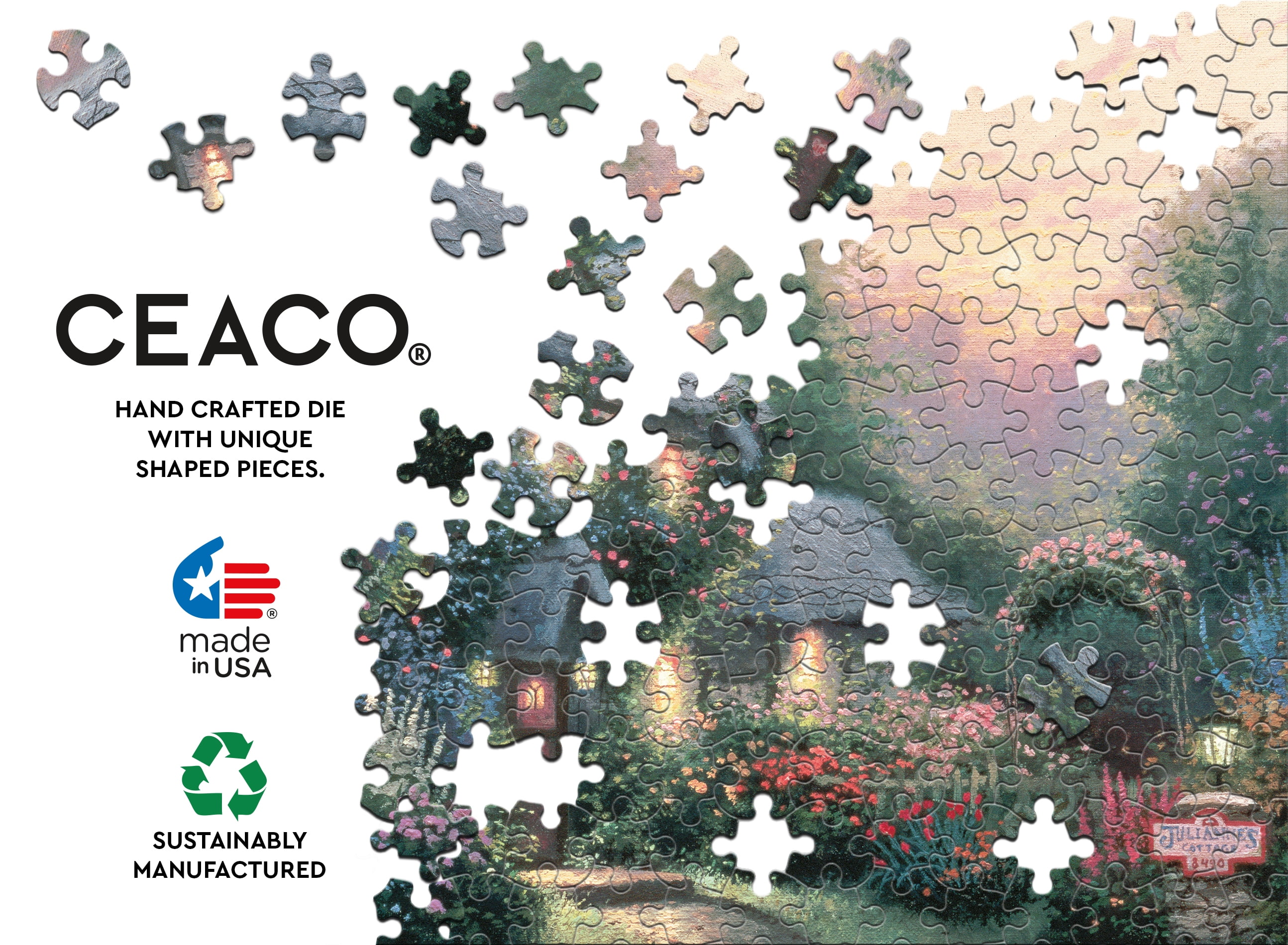 Ceaco - Thomas Kinkade - Julianne's Cottage - 1000 Piece Interlocking Jigsaw Puzzle