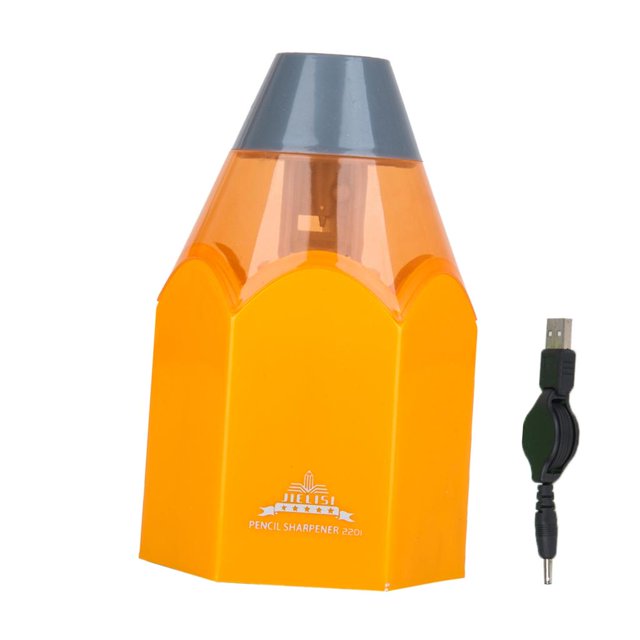 Sacapuntas de 1 Pieza, Lápiz Eléctrico, Navajas de Dibujo Creativo, Batería Por USB para Profesores naranja Soledad Afilador de lápices eléctrico
