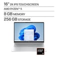 thumbnail image 5 of HP OmniBook 3 16" 2K Touchscreen Laptop, AMD Ryzen 5 40, Copilot AI, 8GB DDR5 RAM, 256GB SSD, AMD Radeon 610M, Windows 11 Home, Glacier Silver,, 5 of 9