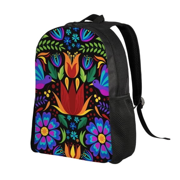 Ratiio Colorful Floral Print Backpack with Padded 15-inch Laptop Sleeve- Spacious and Durable Daypack for Work and Travel