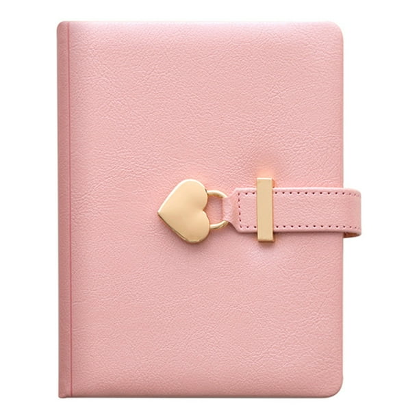 Abanopi B6 Diary Heart Shaped Lock Diary with Lock and Key PU Secret