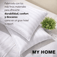 thumbnail image 4 of Almohadas Hoteleras Premium - Relleno Microgel - Firmeza Media - Fundas Rayada Satinada - 100% Algodón - Pillow - Alta Caldiad - Color Blanco (4, Estándar), 4 of 5
