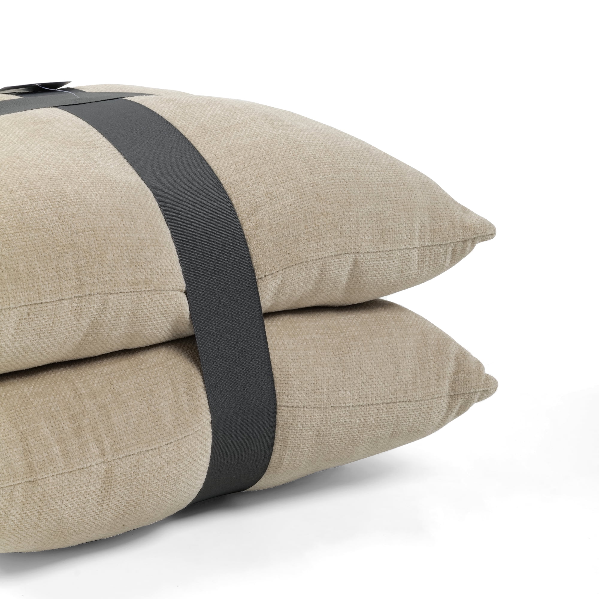 Mainstays 18" x 18" Solid Chenille Beige Polyester Decorative Pillow Set (2 Count)