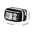thumbnail image 3 of HaiSphere Pencil Case for School Supplies - Panda Pattern Large Capacity Pouch, Back to School Supplies, Cute Pencil Case for Girls, Holds Colored Pencils & Erasers,Black, 3 of 3