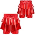 thumbnail image 1 of Manyakai Culotte de Danse Ballet pour Filles, Brillante Métallisée, Jupe-Short de Danse Hip-Hop Jazz, Uniforme de Cheerleading, Rouge 110, 1 of 7