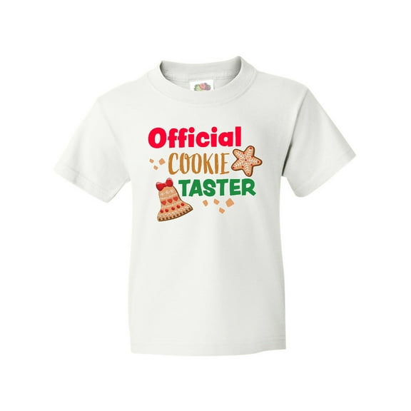 Inktastic Christmas Official Cookie Taster with Bell and Star Cookie Youth T-Shirt