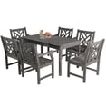 thumbnail image 1 of Renaissance Outdoor 7-piece Hand-scraped Wood Patio Dining Set, 1 of 7