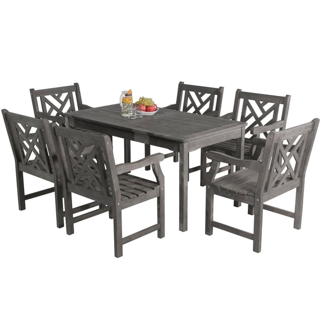 Renaissance Outdoor 7-piece Hand-scraped Wood Patio Dining Set