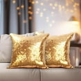 thumbnail image 4 of 4Pcs Gold Silver Sequin Pillow Covers 18x18 Inches Shiny Luxury Decorative Cushion Cases with Hidden Zipper Design for Home Décor - Perfect for Sofa, Bed, Living Room, and Party, 4 of 6