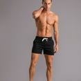 thumbnail image 3 of SWSMCLT Men's Gym Shorts Summer Soft Terry Cotton Lounge Shorts Elastic Waist Sweat Shorts Drawstring Mid Rise Workout Jogger Sweatpants Black X-Large, 3 of 4