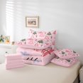 thumbnail image 6 of Manfei Winter Holiday 7-Piece Twin Bedding,Rustic Christmas Tree Bedding Comforter Set,Pink Reversible, 6 of 7
