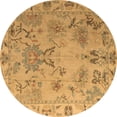 thumbnail image 1 of Ahgly Company Indoor Round Abstract Brown Modern Area Rugs, 3' Round, 1 of 4