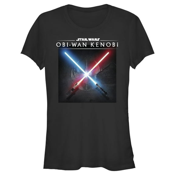 Junior's Star Wars: Obi-Wan Kenobi Lightsaber Dark Side vs Jedi Clash Graphic Tee Black 2X Large