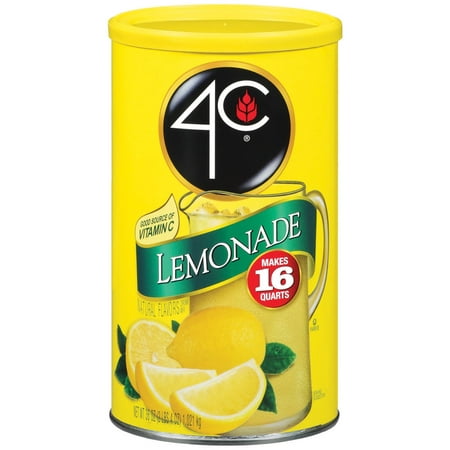(2 Pack) 4C Drink Mix, Lemonade, 36 Oz, 1 Count (95.1 The Best Mix)