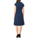 thumbnail image 3 of Vestido midi de algodón con botones y mangas cortas de INSPIRE CHIC para mujer L azul marino, 3 of 7