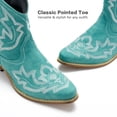 thumbnail image 3 of Ecetana Cowboy Boots for Women Ankle Cowgirl Booties Pointed Toe Embroidery Western Short Boots, 3 of 7