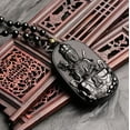 thumbnail image 5 of HOOUN Crystal Natural Black Obsidian Guanyin Kwan-Yin Necklace Pendant Bead Chain, 5 of 7