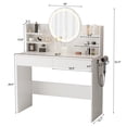 thumbnail image 6 of Richya Makeup Vanity Desk Set with Lighted Mirror,2 Drawers and 6 Shelves,Small Vanity for Bedroom, 6 of 9