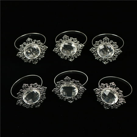 

6pcs Napkin Rings Napkin Holder Wedding Banquet Dinner Decor Silver_OV hFK1CAWWA