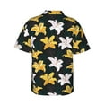thumbnail image 3 of Daiia Lilies Flowers Hawaiian Shirt for Men Gentle Cotton Regular Short Sleeve Casual-Small, 3 of 9