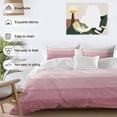 thumbnail image 3 of 3 Piece Pink Ombre Duvet Cover Set Queen Size, Microfiber Comforter/Quilt Cover with Corner Ties and 2 Pillowcases, Farmhouse Vintage Wooden Striped All Season Soft Bedding with Zipper Closure, 3 of 8