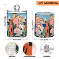 thumbnail image 5 of Yayeee 2 Pack Qtip Holder Bathroom Cotton Swab Canister with Lid Clear Dispenser Set, Art City, 5 of 6