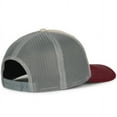 thumbnail image 4 of Outdoor Cap OC771 Premium Modern Trucker Cap-Heathered Stone/Grey/Maroon-Adult, 4 of 8
