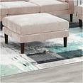 thumbnail image 4 of JERFIT Modern Blush Pink Ottoman with Soft Cushion Top and Sturdy Wood Legs for Living Room, Bedroom, or Entryway, 4 of 6