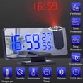 thumbnail image 2 of Despertador de proyección digital LED Despertador electrónico con proyección Radio FM Proyector de tiempo Reloj silencioso para dormitorio C, 2 of 5