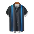 thumbnail image 3 of Aursykel Mens Casual Stylish Shirt Summer Beach Vacation Button down Shirt Top Comfort Fashion Striped Clothes, 3 of 4