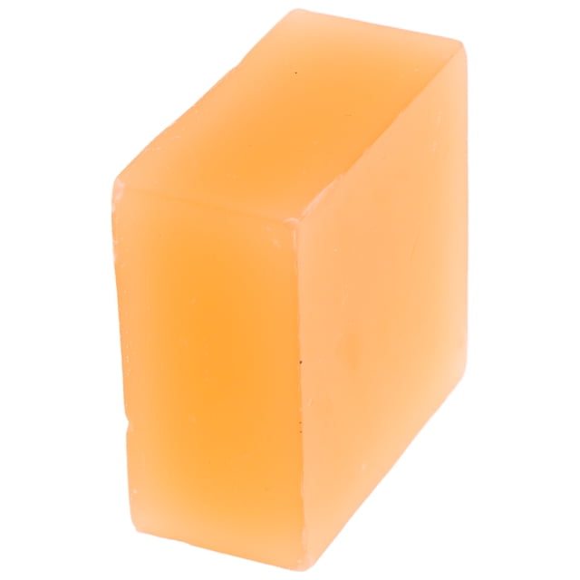 unbranded cera para velas con aroma otoñal ideal para proyectos diy y fundidores de cera, bloque rectangular anaranjado de parafina 5.00x5.00x2.30cm en vista 3/4, superficie lisa con bordes suaves, pensado para derretir a baja temperatura en calentadores y usado para hacer cubitos o tartas de cera en proyectos de bricolaje.