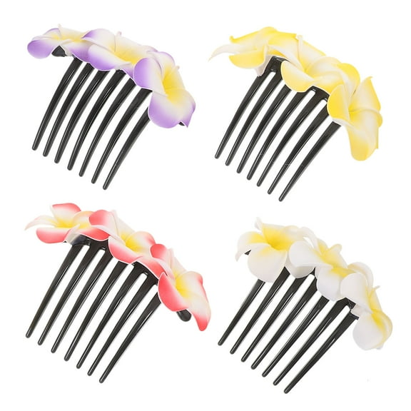 Milisten Plastic Eva Flower Hair Combs Assorted Color for Weddings and Formal