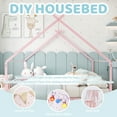 thumbnail image 3 of Zimtown Full Size Montessori Floor Bed, Metal House Bed Frame for Kids, Girls, Boys, Teen, Pink, 3 of 9