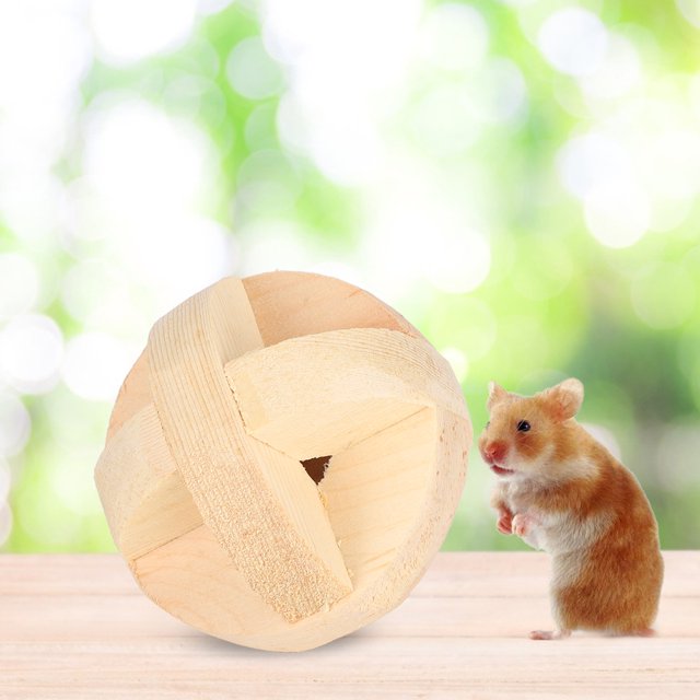 Juguete Para Hámster, Bola De Madera Para Hámster, Madera Confiable Para Hámster Pequeño