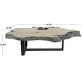 thumbnail image 4 of DecMode 50" x 15" Gray Teak Wood Handmade Live Edge Wood Slab Coffee Table with Black T Stand Base, 1-Piece, 4 of 10