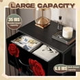 thumbnail image 2 of Gothic Dresser for Bedroom with 4 Storage Drawers Red Roses Black Bold Artistic Contrast Dressers Chest of Drawers Steel Framed Fabric Closet Organizers for Dorm Entryway Living Room End Table, 2 of 8