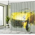 thumbnail image 5 of Ambesonne Car Shower Curtain, Vintage Retro Style Cuban, 69"Wx70"L, Sage Green Yellow, 5 of 5