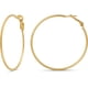 thumbnail image 1 of Pendientes de aro de plata de ley 925, pendientes de aro redondeados pulidos chapados para mujeres y niñas [oro amarillo, 50 mm/2 pulgadas], 1 of 3