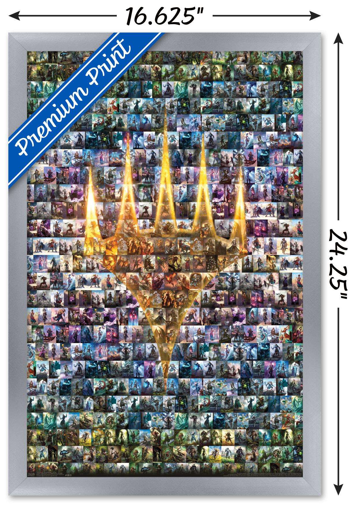 Magic: The Gathering - Collage Wall Poster, 14.725" x 22.375", Framed