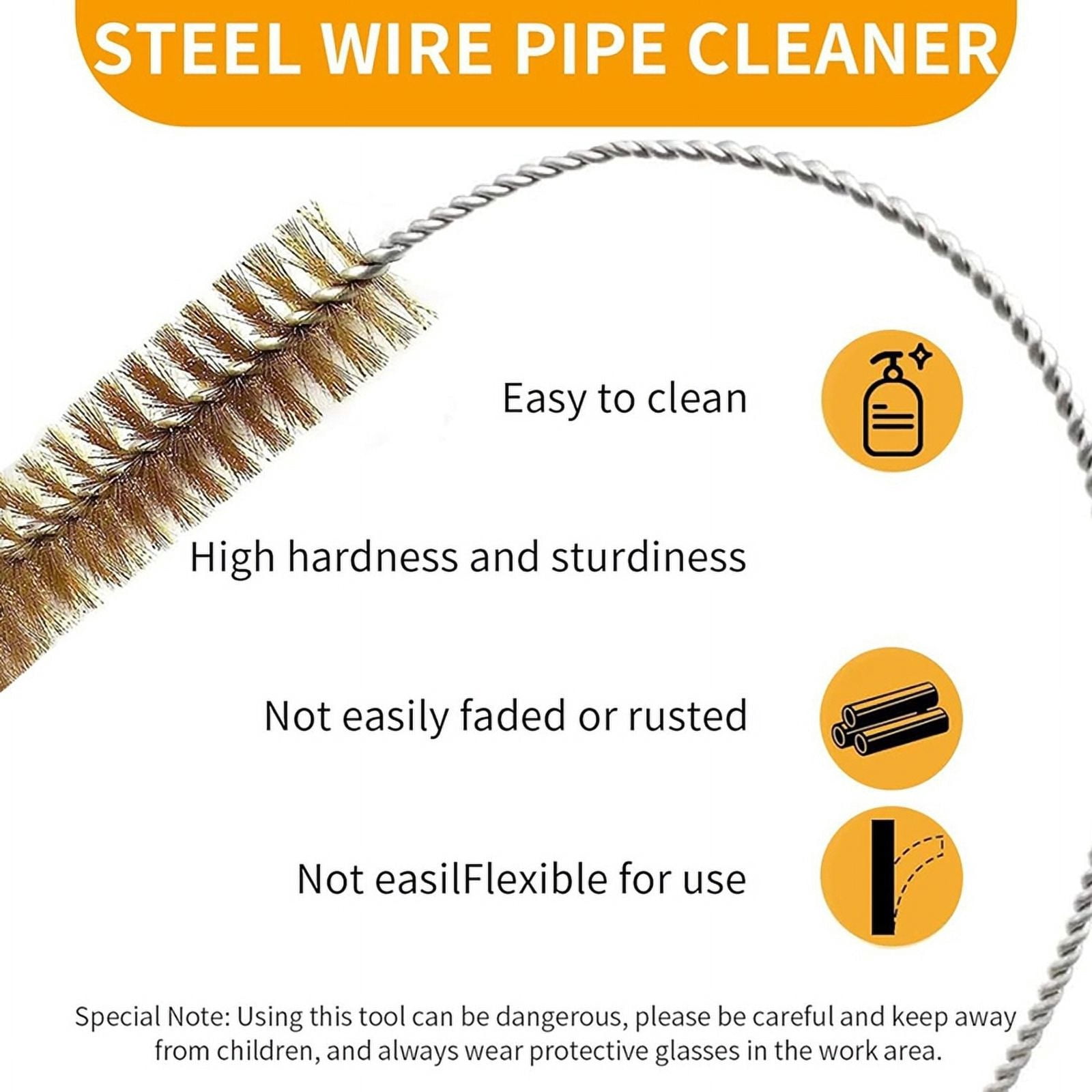14Pcs Brass Wire Tube Brushes Bottle Brush Set,Wire Brushes for Cleaning,Wire Pipe Cleaner Bore Brush Cleaning