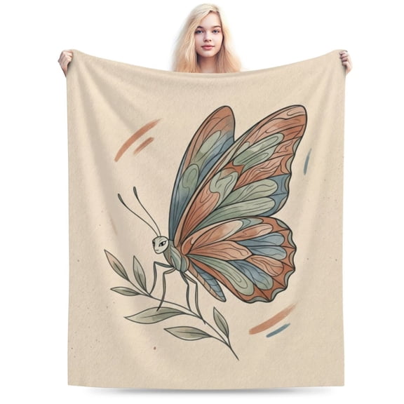 Butterfly Throw Blanket, Christmas Birthday Valentine’s Day Gift for Women, Butterfly Lovers, Cozy Blanket for Bed, Couch, Home Decor 50x40